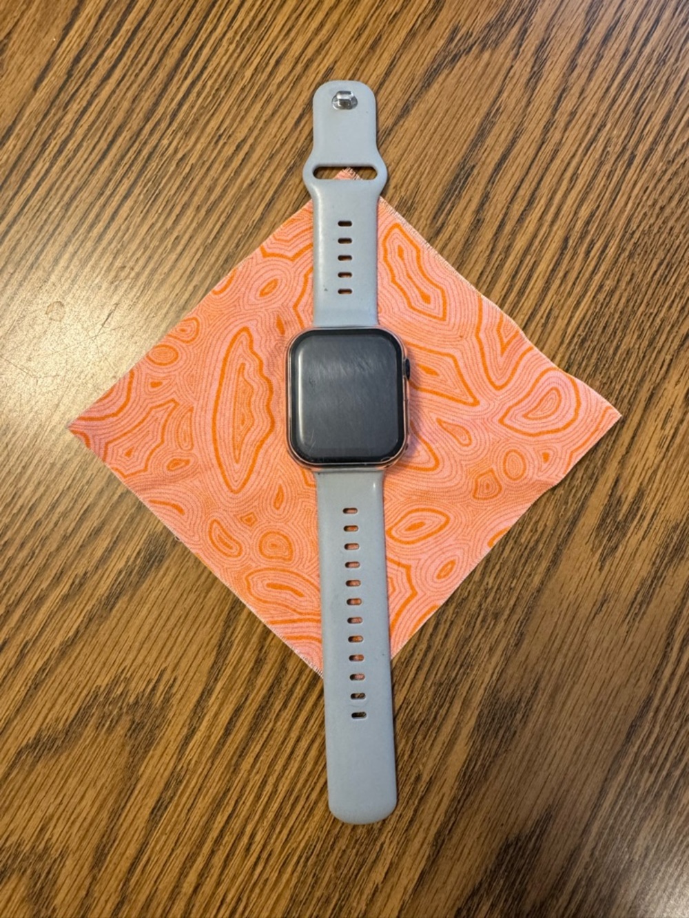 Apple Watch 7 45mm with Light Gray Silicone Band